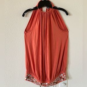 Stylish Halter Design Top / Blouse with Classic Simple Curved Choker Necklace